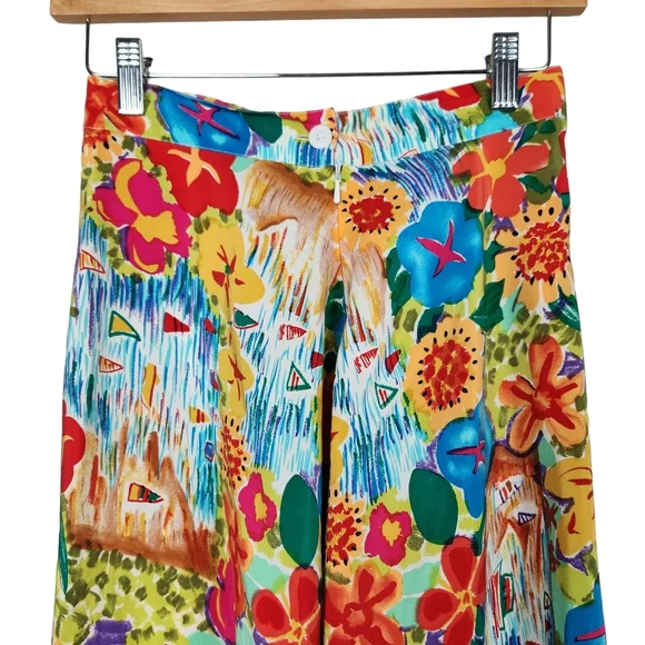 Breeches Vintage 100% Silk Gardengirl Floral Skirt Vibrant Color Women's Size 4 - Picture 6 of 10